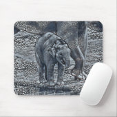 Tapis De Souris drôle bulle éléphant bébé (Avec souris)