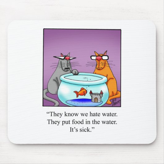 Tapis De Souris Drôle cadeau de dessin de chats! (Devant)