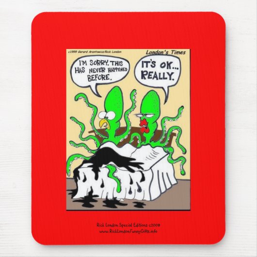 Tapis de Souris Drôle Calamars Éjaculation Prématu (Devant)