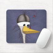 Tapis De Souris Drôle Cartoon Egret (Avec souris)