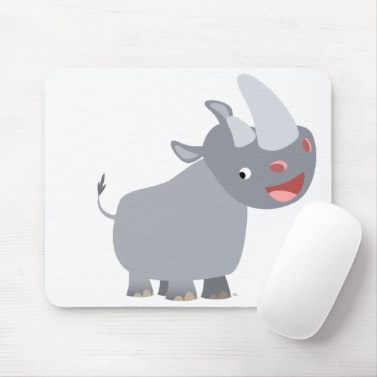 Tapis De Souris Drôle Cartoon Rhino Mousepad (Avec souris)