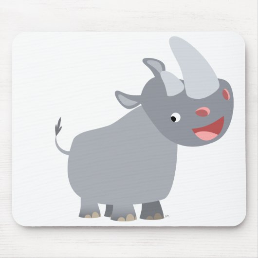 Tapis De Souris Drôle Cartoon Rhino Mousepad (Devant)