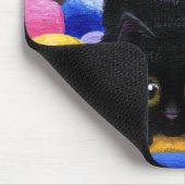 Tapis De Souris Drôle Chat Noir Souris (Coin)