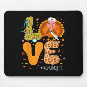 Tapis De Souris Drôle d'amour de dinde de Thanksgiving PCU Vie d'i