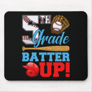 Tapis De Souris Drôle de 5e année Batteur de baseball Premier jour