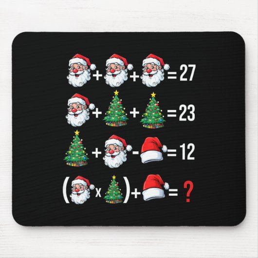 Tapis De Souris Drôle de 67 Meme Santa Prof de Maths Noël Pyjama (Devant)