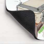 Tapis de souris drôle de bande dessinée de chat (Coin)