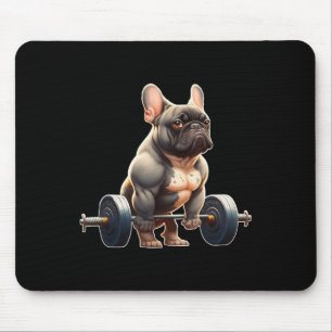 Tapis De Souris Drôle de Bodybuilding de Bouledogue Français Gymna