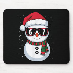 Tapis De Souris Drôle de bonhomme de neige Six Sept Noël 67 Mème G