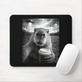 Tapis De Souris Drôle de capybara selfie ufo alien mème (Avec souris)