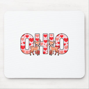 Tapis De Souris Drôle de cerf de l'Ohio Fête du Midwest O-h-i-o à