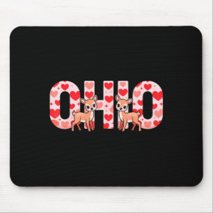 Tapis De Souris Drôle de cerf de l'Ohio Fête Midwestern O-h-i-o à
