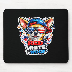 Tapis De Souris Drôle de chien chihuahua rouge blanc et ouah ouah