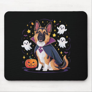 Tapis De Souris Drôle de chiot berger allemand Halloween fantômes