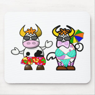 Tapis de souris drôle de couples de vache à plag