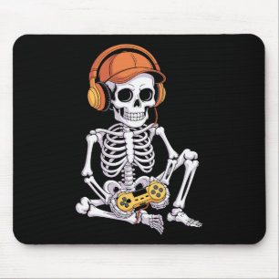 Tapis De Souris Drôle de joueur Halloween squelette jeux vidéo jeu