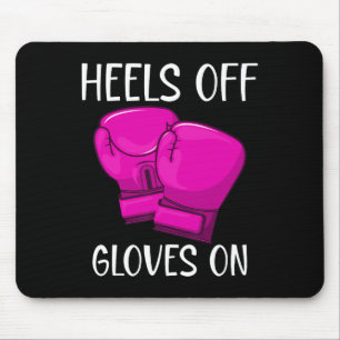 Tapis De Souris Drôle de kickboxing Boxe disant Talons Hauts Gants