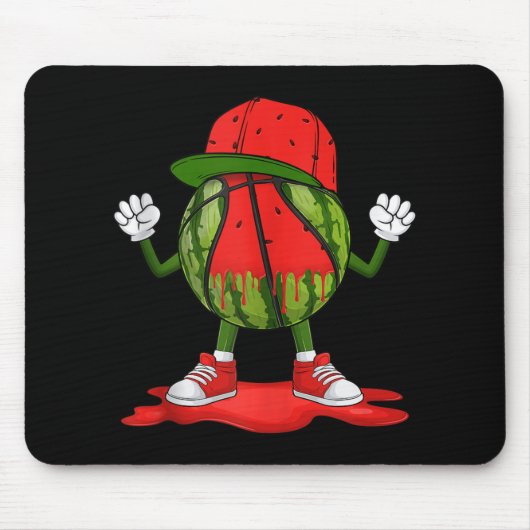 Tapis De Souris Drôle de la pastèque de base-ball de la pastèque D (Devant)