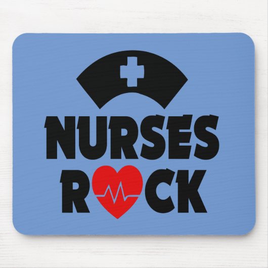 Tapis de souris drôle de la roche de l'infirmière (Devant)