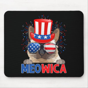 Tapis De Souris Drôle de Meowica Siamois Chien Propriétaire Drapea