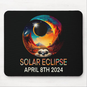 Tapis De Souris Drôle de paresseux portant une éclipse solaire Écl