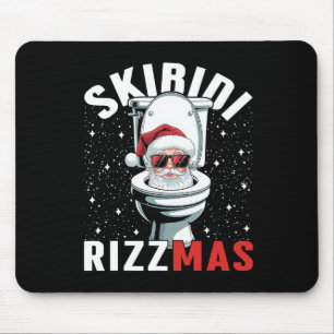 Tapis De Souris Drôle de Père Noël de toilette Skibidi Rizzmas Elé