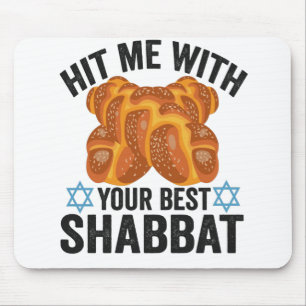 Tapis De Souris Drôle de Shabbat Fête juive Hanukkah Humour