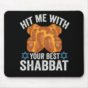 Tapis De Souris Drôle de Shabbat Vacances juives Humour Hanoukka