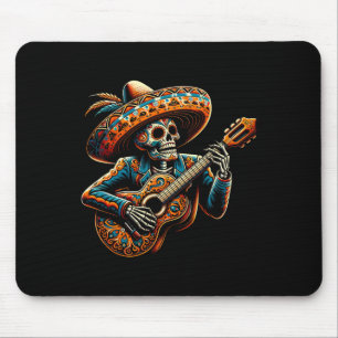 Tapis De Souris Drôle de squelette de crâne de fiesta de Cinco De