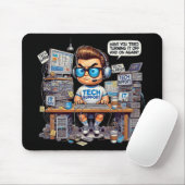 Tapis De Souris Drôle de support technique (Avec souris)