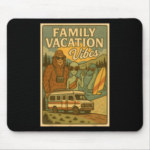 Tapis De Souris Drôle de vacances d'été de Bigfoot en famille Alie