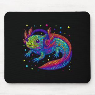 Tapis De Souris Drôle d'élève en art à pois gamer vidéo Axolotl