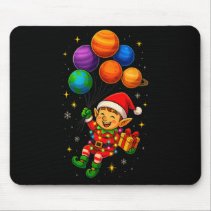 Tapis De Souris Drôle d'elfe astronaute avec des pyjamas de Noël p