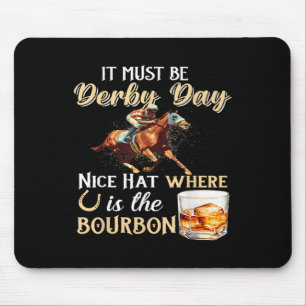 Tapis De Souris Drôle Derby Day Nice Casquette Bourbon Où Horse Ra