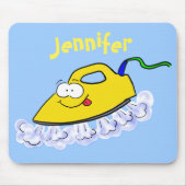 Tapis De Souris Drôle dessin animé linge de fer (Devant)