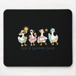Tapis De Souris Drôle d'été oie plage canard mignon animal vacance