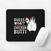 Tapis De Souris Drôle Devinez What_ Beurre De Poulet ! Design blan (Avec souris)