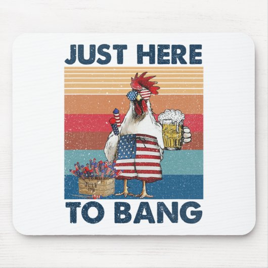 Tapis De Souris Drôle du 4 juillet juste ici pour ng drapeau améri (Devant)