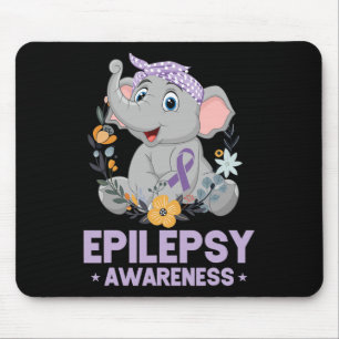 Tapis De Souris Drôle Epilepsie Sensibilisation Fleur Eléphant Rub