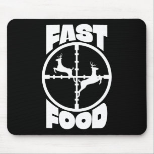 Tapis De Souris Drôle Fast Food Deer Chasse Cadeau Pour Chasseurs