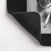 Tapis De Souris Drôle Graphisme Chat Fumer Adulte Amusant (Coin)
