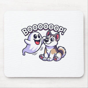 Tapis De Souris Drôle Halloween Ghost Husky Chien Boop Silencieux
