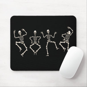 Tapis De Souris Drôle Halloween Lover Dance avec le squelette