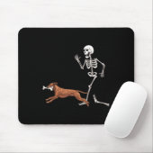 Tapis De Souris Drôle Halloween Rhodesian Ridgeback Et Skeleton (Avec souris)