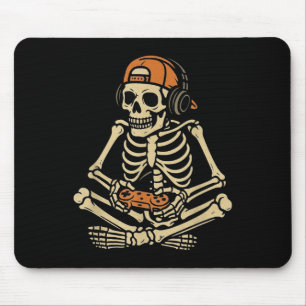 Tapis De Souris Drôle Halloween Squelette Joueur Vidéo Joueur Garç