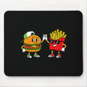 Tapis De Souris Drôle Hamburger Frites Combo Snacks Nourriture Rap