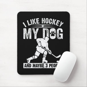 Tapis De Souris Drôle J'aime le hockey Mon chien et peut-être 3 pe