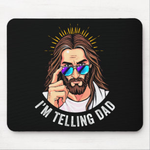 Tapis De Souris Drôle Jésus je dis Papa Religieux 