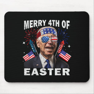 Tapis De Souris Drôle Joe Biden 4 juillet Chemise Merry 4th Of Eas