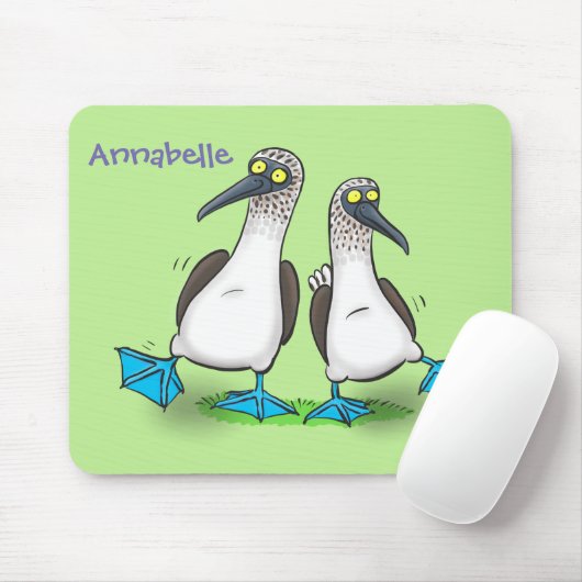 Tapis De Souris Drôle, joyeux croquis à pieds bleus dansant dessin (Avec souris)